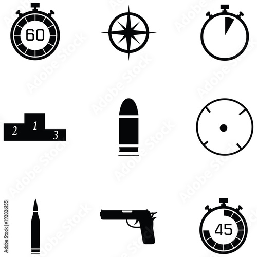 clay shooting icon set