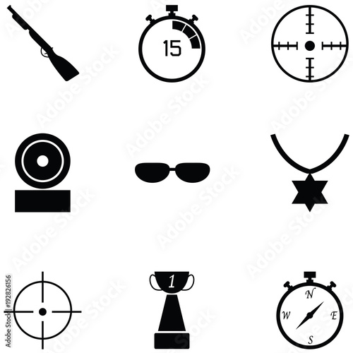 clay shooting icon set
