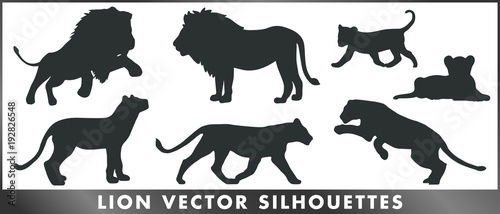 Lion vector silhouettes