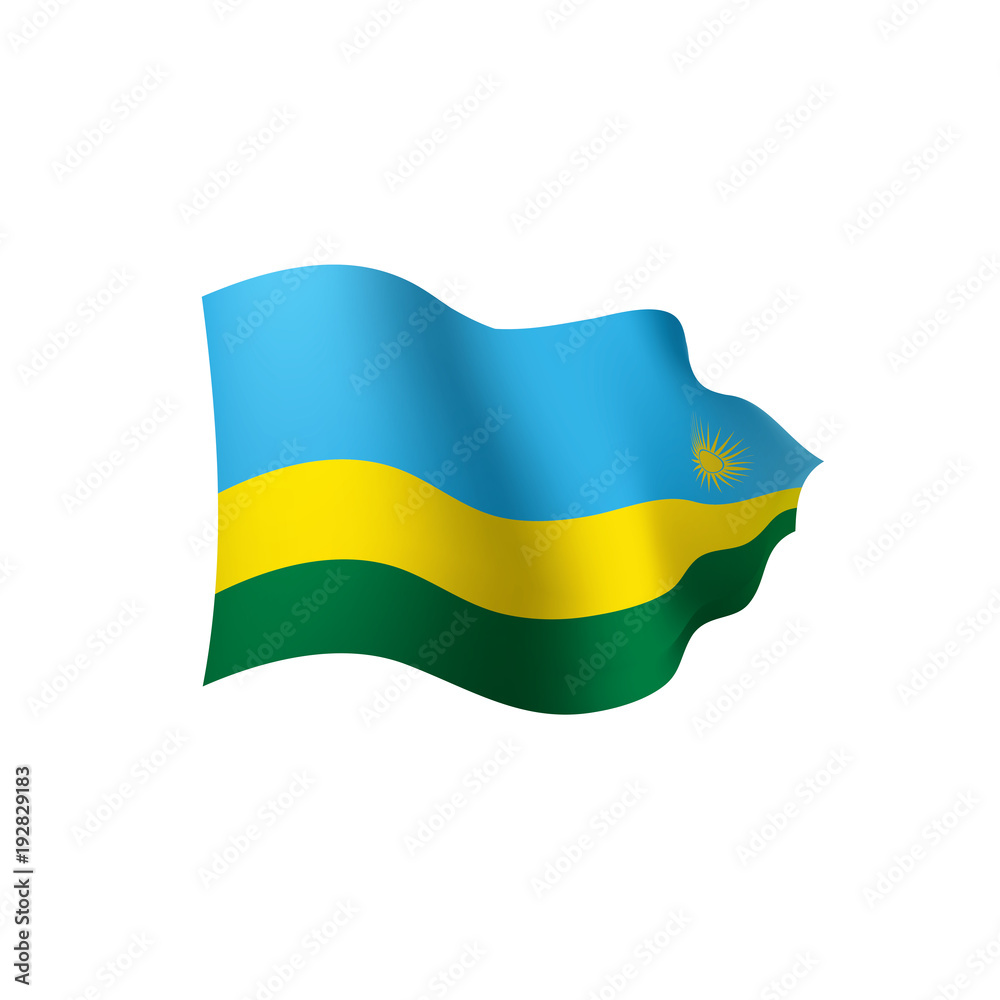 Obraz premium Rwanda flag, vector illustration