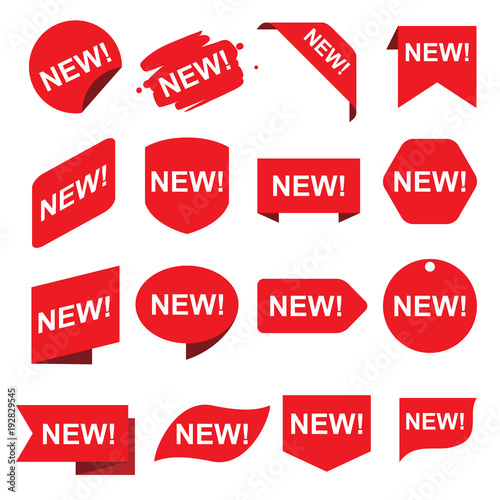 Red new stickers set