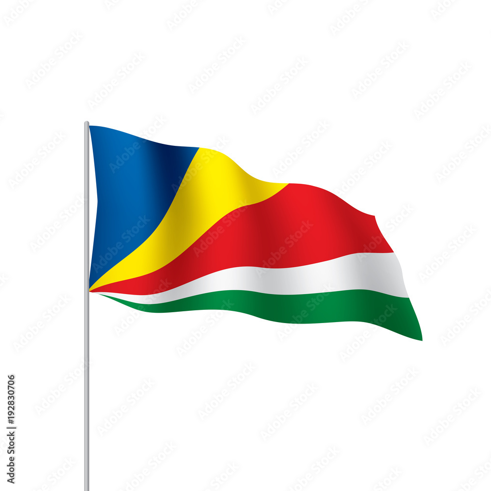 Naklejka premium Seychelles flag, vector illustration