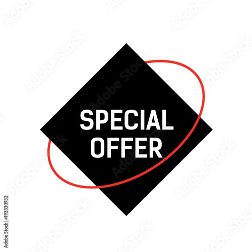Special Offer Lettering on Black Rhomb