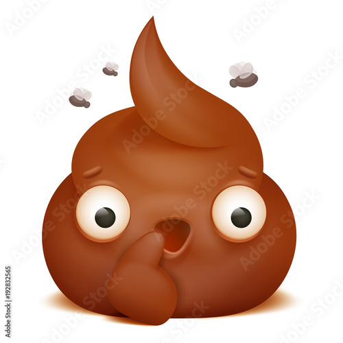 Wondering emoji poo cartoon character icon
