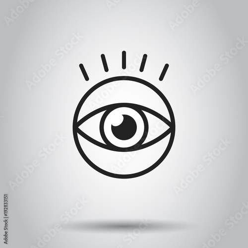 Simple eye icon. Vector illustration on isolated background. Business concept eyesight eye pictogram.