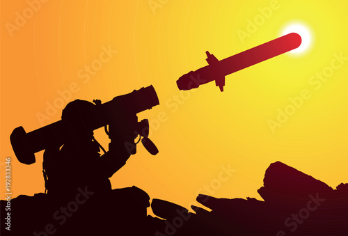 US soldier launches portable anti-tank missile