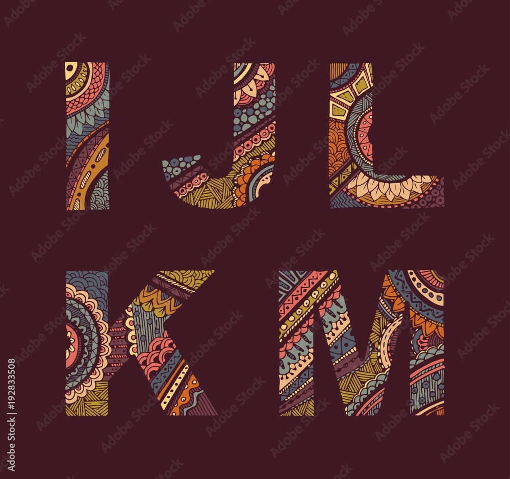 Vector letters set I-M