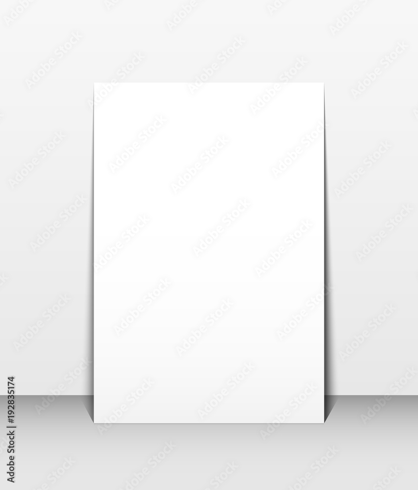 Poster Mockup. template with open cover on a grey background. Vector Illustration Poster Mockup. template with open cover on a grey background. Vector Illustration