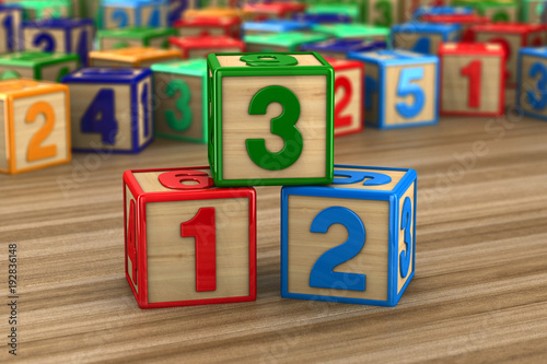 block with number on wooden...