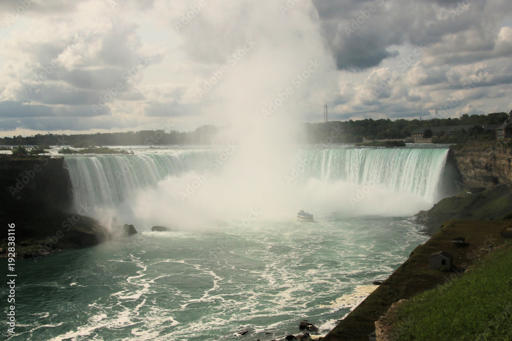 A view of Niagara Falls from the Canadian side A view of Niagara Falls from the Canadian side