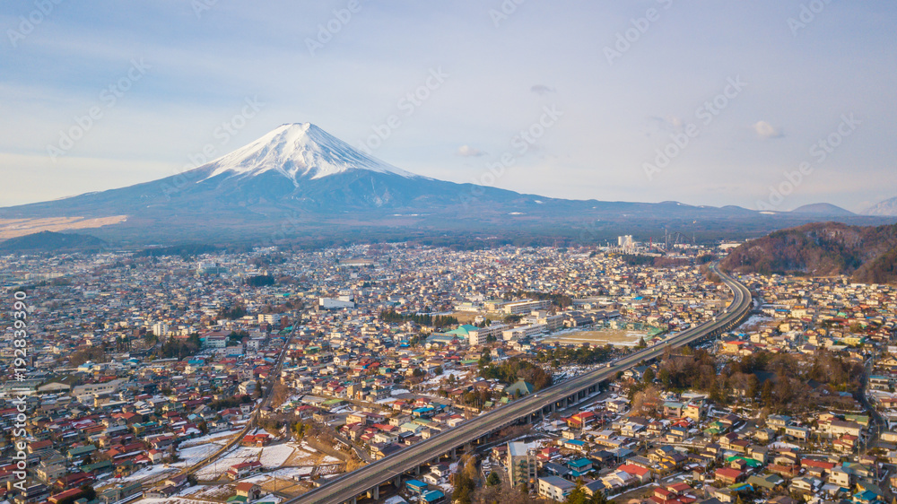 Aerial view of Fuji Mountain,Japan