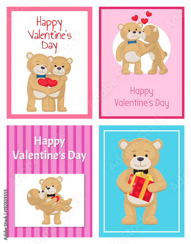 I Love You and Me Teddy Bears Vector