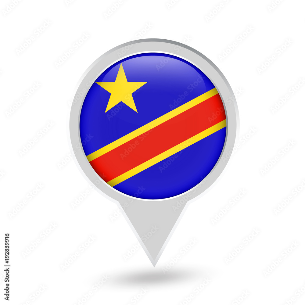Democratic republic of the Congo Flag Round Pin Icon Democratic republic of the Congo Flag Round Pin Icon