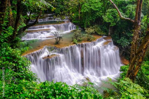 Huai Mae Kamin Waterfall in Kanchanaburi Thailand