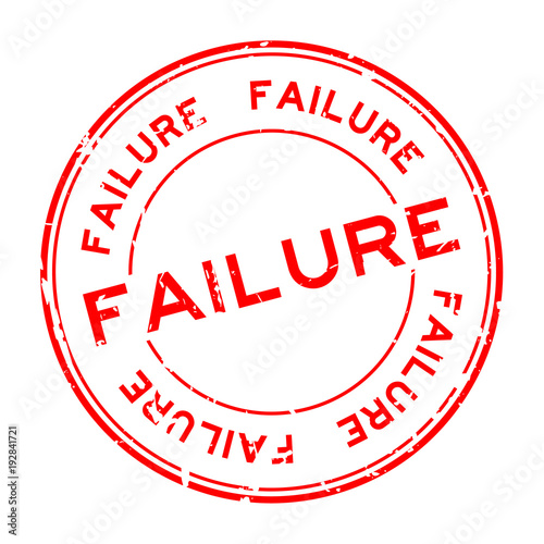 Grunge red failure word round rubber seal stamp on white background