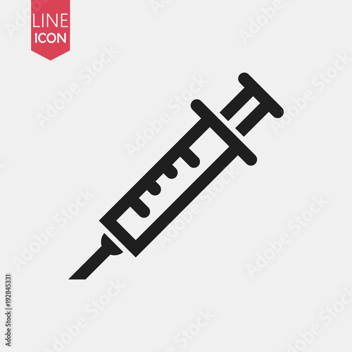 Syringe vector simple icon of , use in medical injection, Medical logo template design