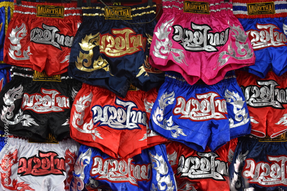Muay Thai Boxing Shorts at the chatuchak market in Bangkok, Thailand, Asia  Stock Photo | Adobe Stock