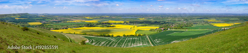 Summer fields  panorama South Downs Sussex Southern England UK photo