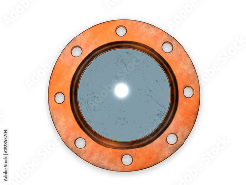 ship porthole window 3d rendering
