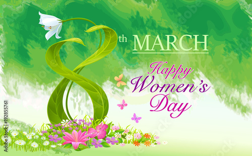 Fototapeta Naklejka Na Ścianę i Meble -  Woman’s day painting of nature