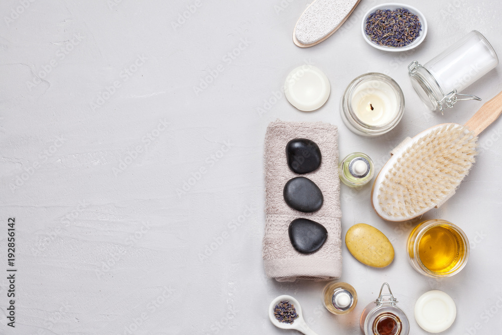 Set of traditional spa products. Natural body care concept