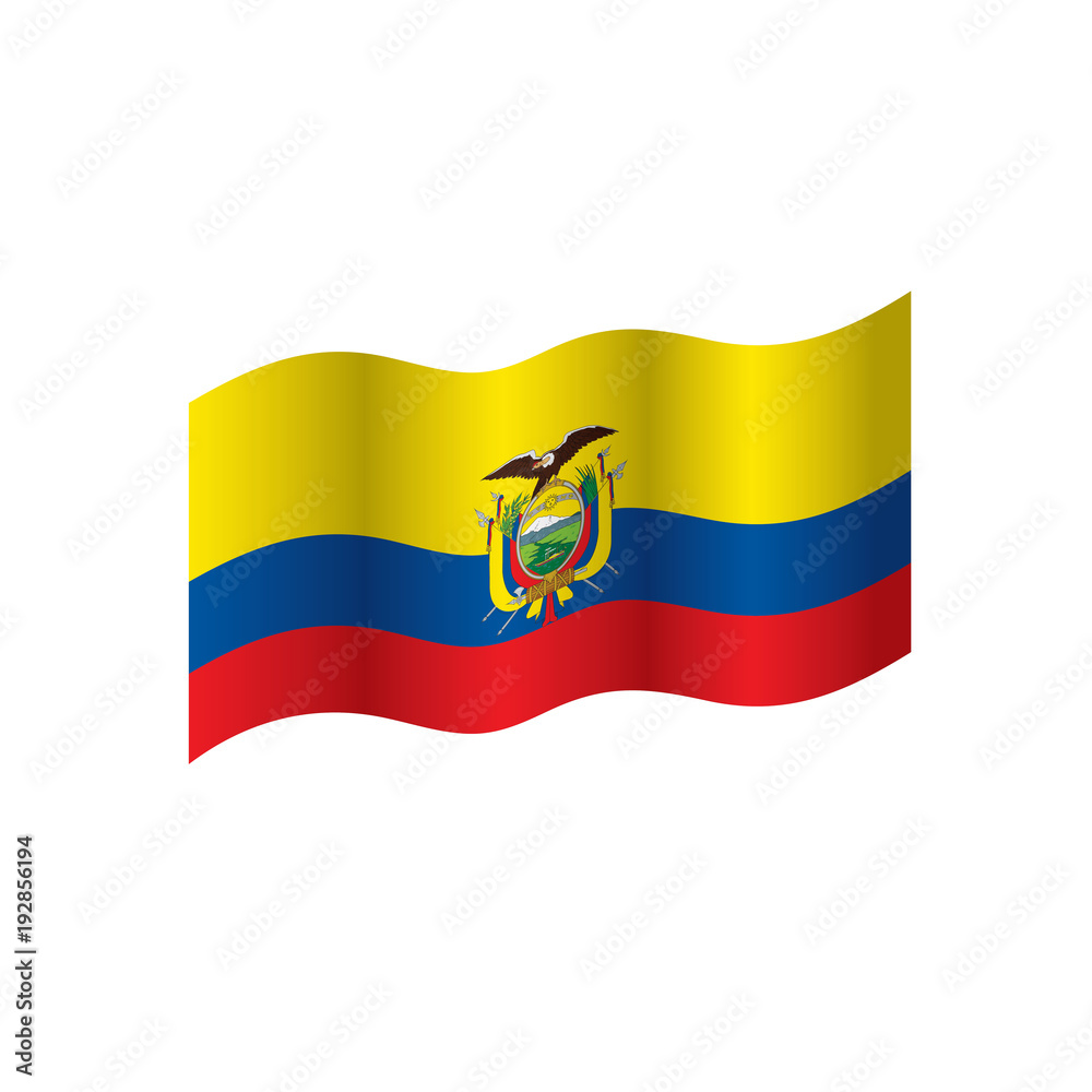 Obraz premium Ecuador flag, vector illustration