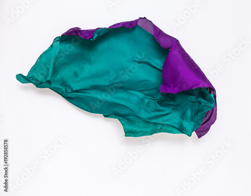 abstract green and purple fabric in motion