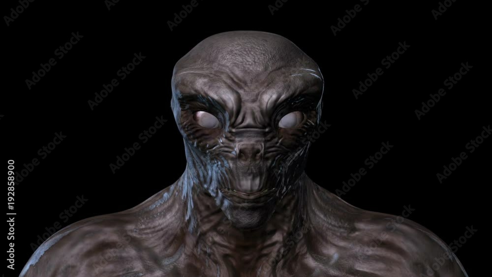 Digital 3D Animation of a morphing Creature Face