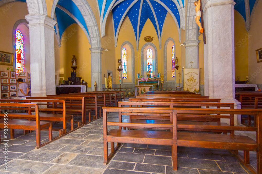 SALAMANCA 10 September 2017: inside of a church Christian in Salamanca Spain