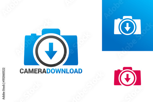Camera Download Logo Template Design Vector, Emblem, Design Concept, Creative Symbol, Icon
