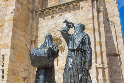 Sculptures homage to Nazarenes in the city of Zamora, Spain