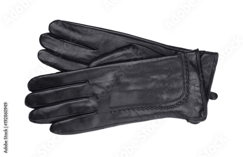 Women's leather gloves isolated