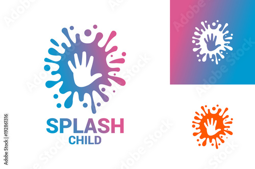 Splash Child Logo Template Design Vector, Emblem, Design Concept, Creative Symbol, Icon