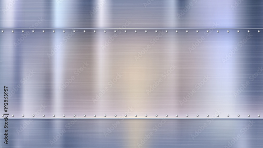 Metallic Reverts Metal surface with texture and rivets. Polished riveted metal sheets ...
