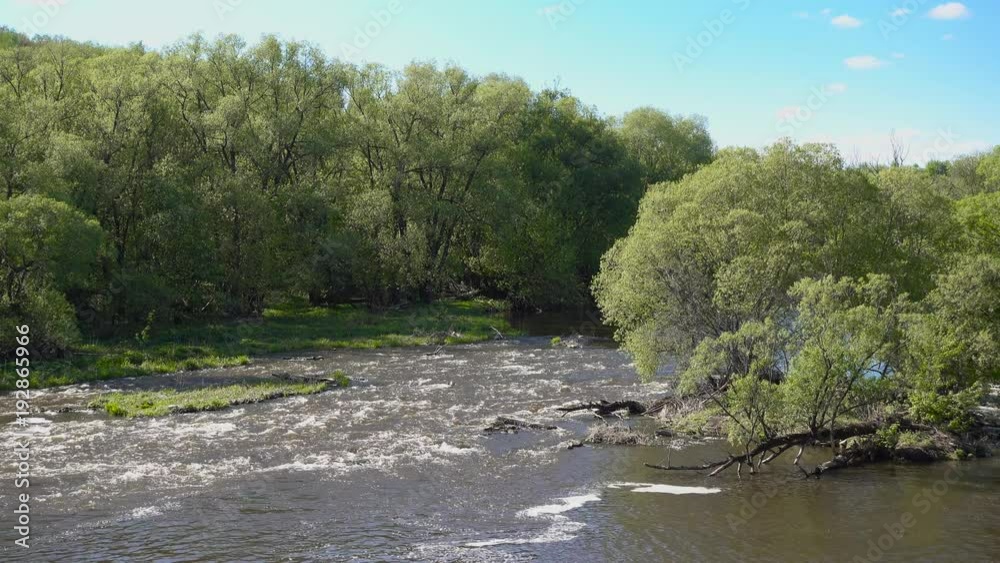 River stream at spring sunny day, 4K ultra hd video clip River stream at spring sunny day, 4K ultra hd video clip