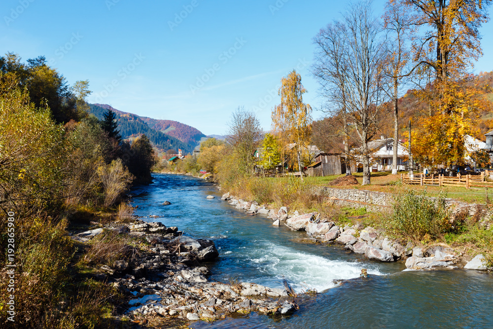 Autumn Carpathian mountain river (Ukraine). Autumn Carpathian mountain river (Ukraine).