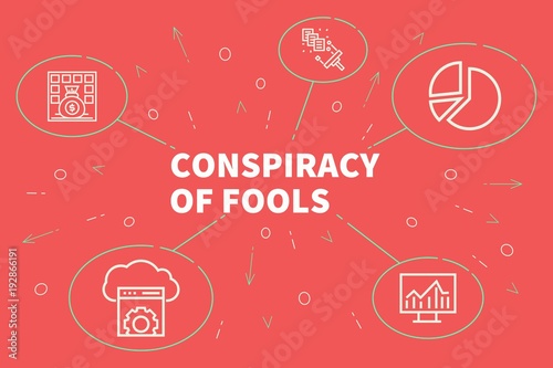 Foto Business illustration showing the concept of conspiracy of fools