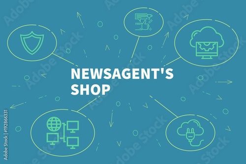 Business illustration showing the concept of newsagent's shop
