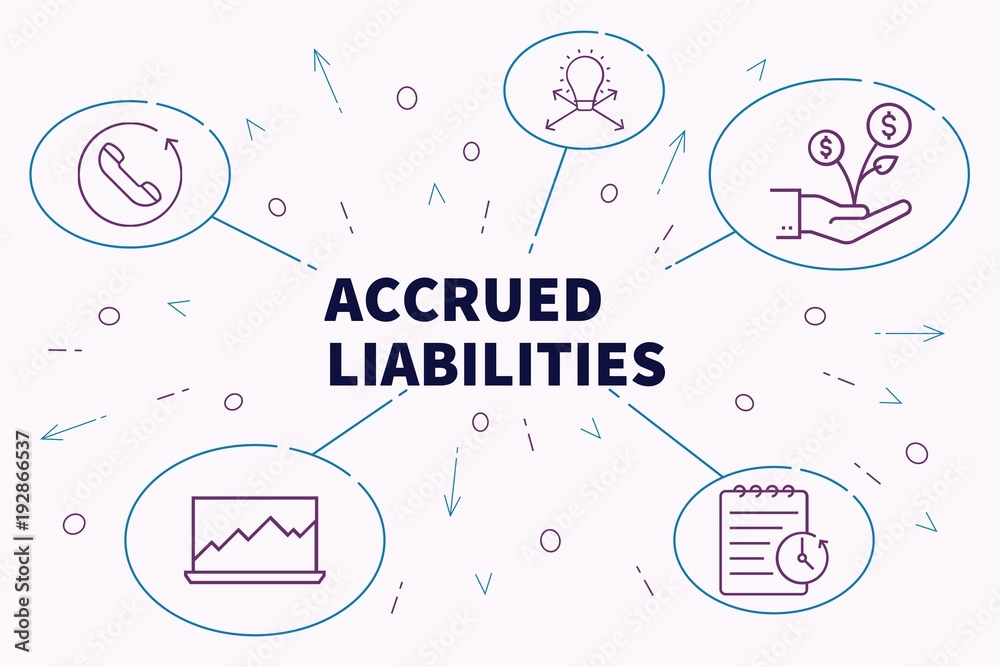 Business illustration showing the concept of accrued liabilities