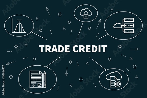 Business illustration showing the concept of trade credit