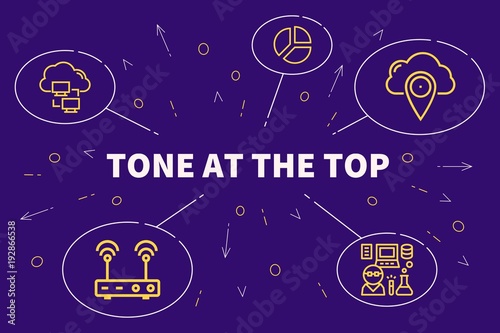 Business illustration showing the concept of tone at the top