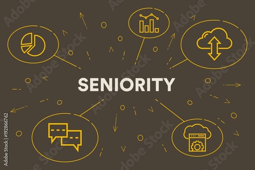 Business illustration showing the concept of seniority