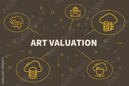 Business illustration showing the concept of art valuation photo