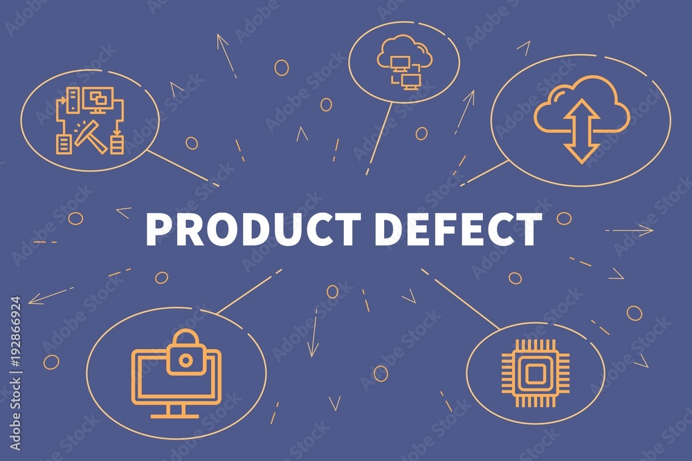 Naklejka premium Business illustration showing the concept of product defect