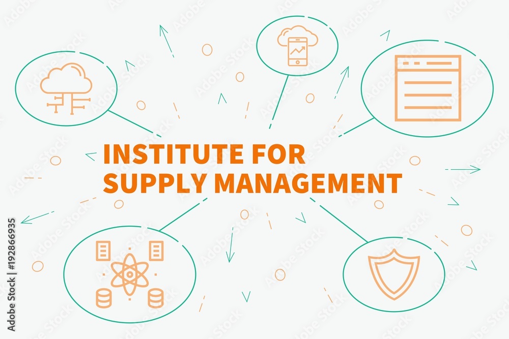 Business illustration showing the concept of institute for supply management