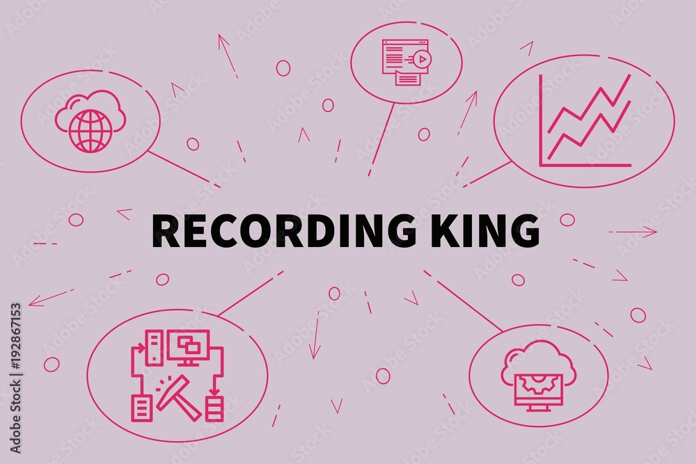 Fototapeta premium Business illustration showing the concept of recording king