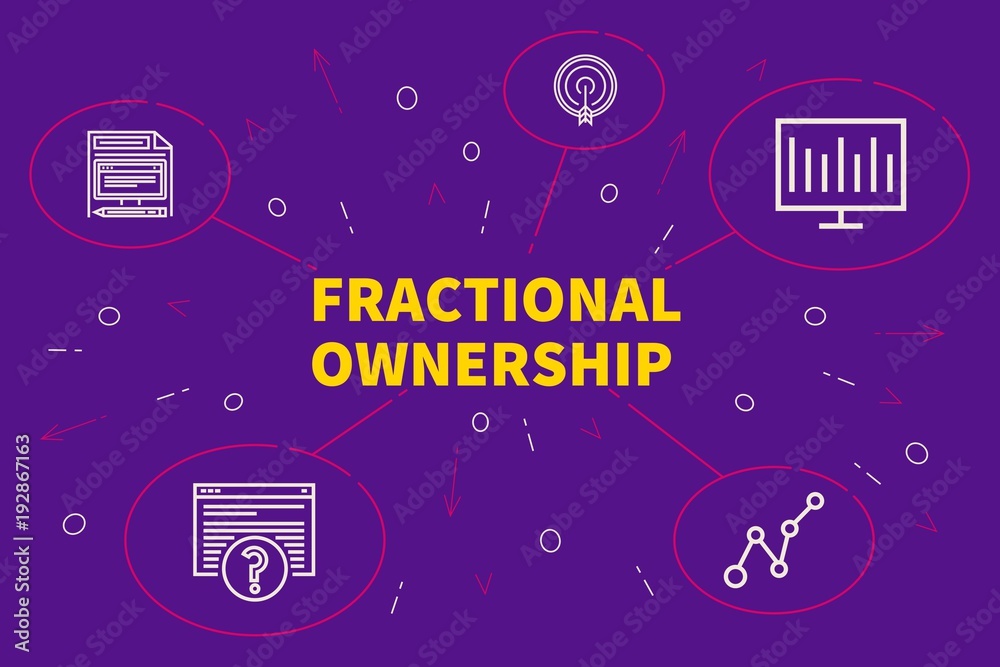 Business illustration showing the concept of fractional ownership Stock ...