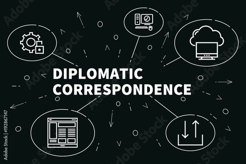 Принти на полотні Business illustration showing the concept of diplomatic correspondence