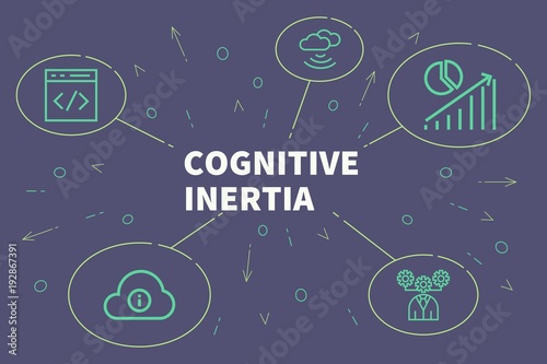 Business illustration showing the concept of cognitive inertia