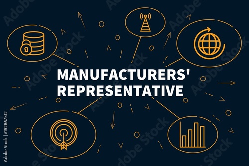 Photos Business illustration showing the concept of manufacturers' representative